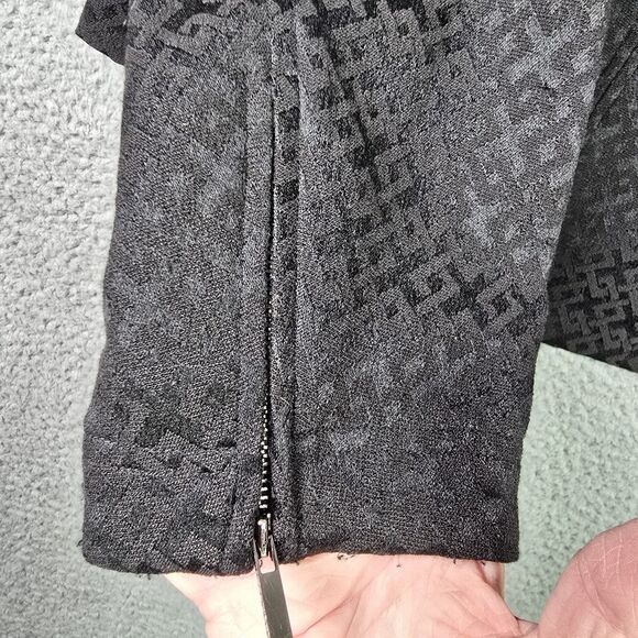 Jones New York Signature Womens Jacket Blazer 12 Black Zipper Sleeves Full Zip - Picture 8 of 16